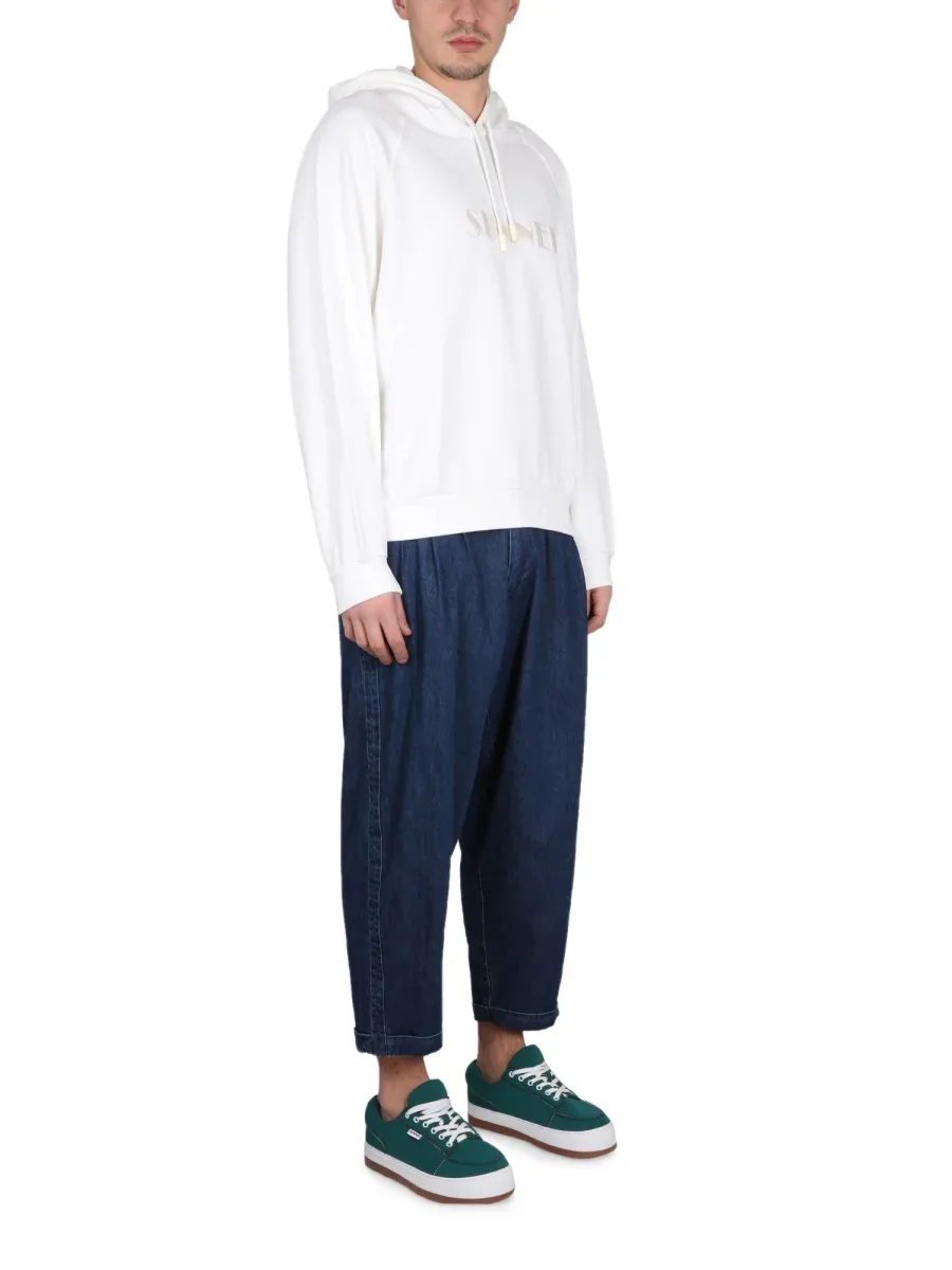 Logo-Embroidered Cotton Sweatshirt by Sunnei