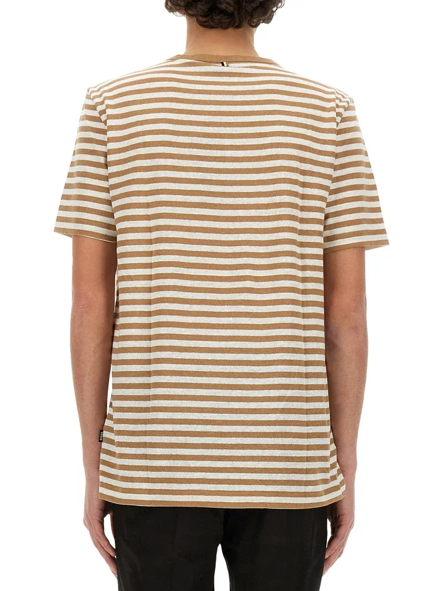 Striped Cotton-Linen T-Shirt by Hugo Boss