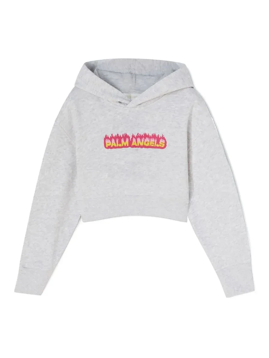 Cropped Cotton Sweatshirt by Palm Angels