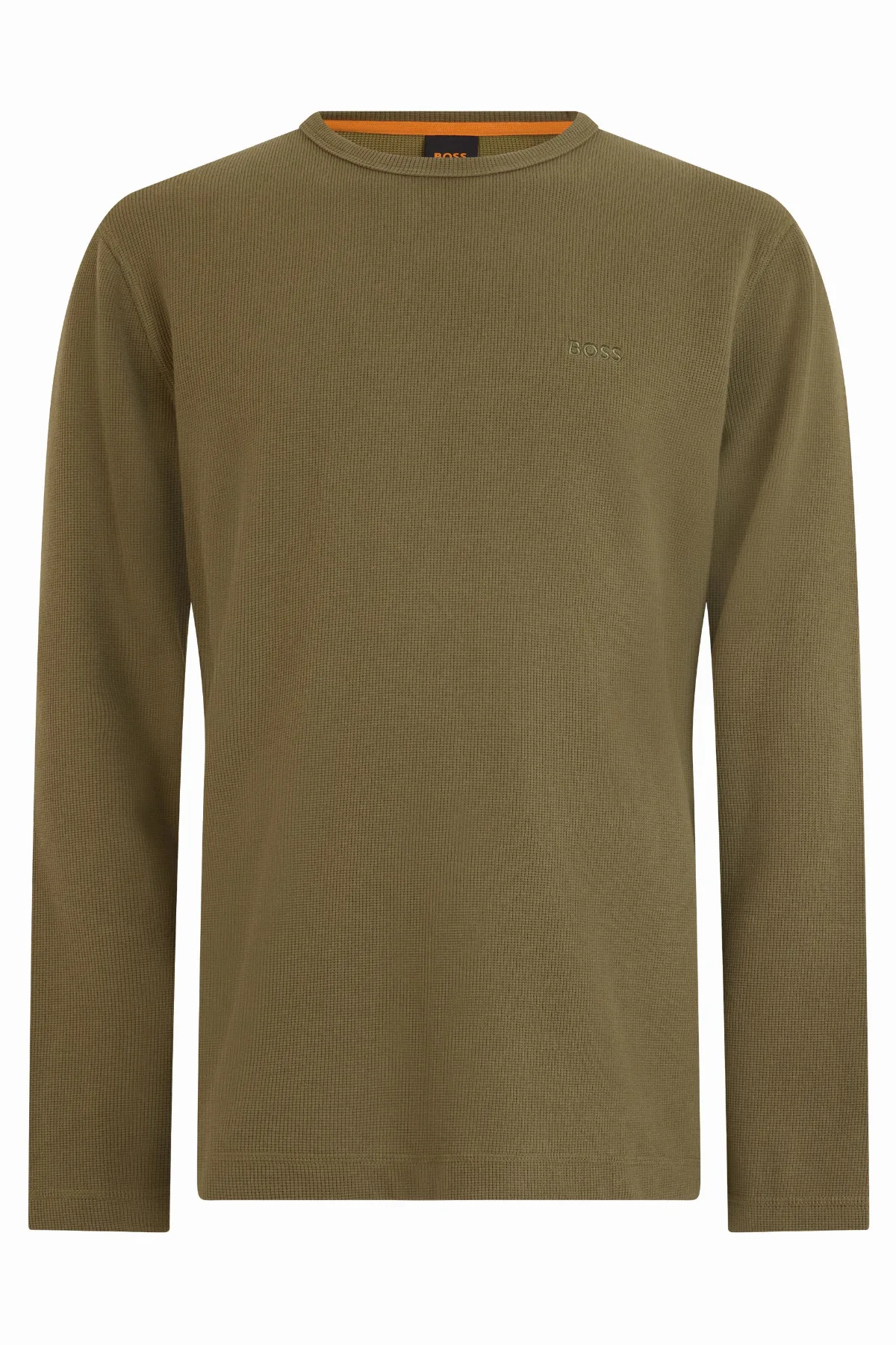 Cotton-Blend Crewneck Long-Sleeve T-Shirt by Hugo Boss