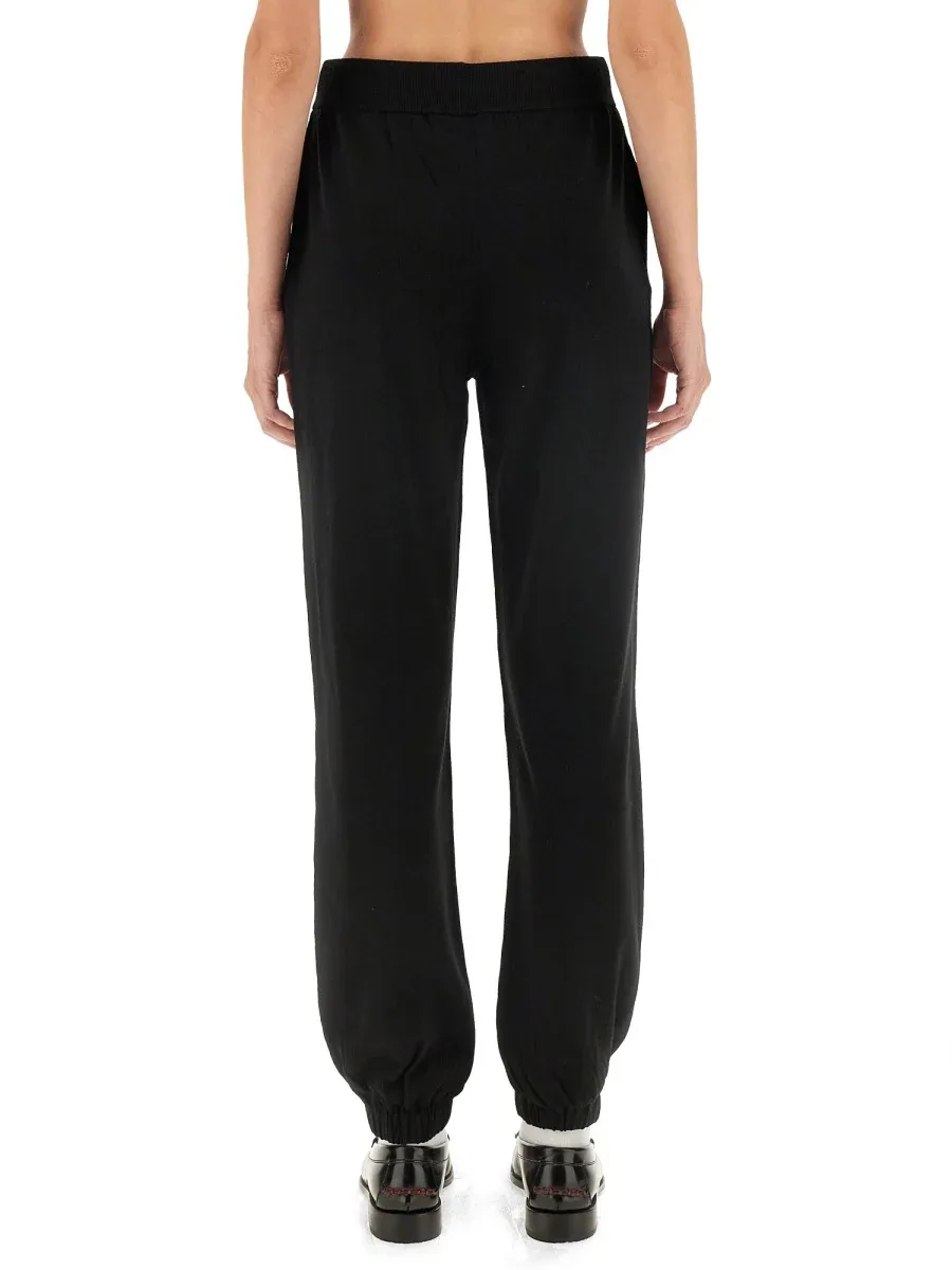 Virgin Wool Logo Jogging Pants by Moschino