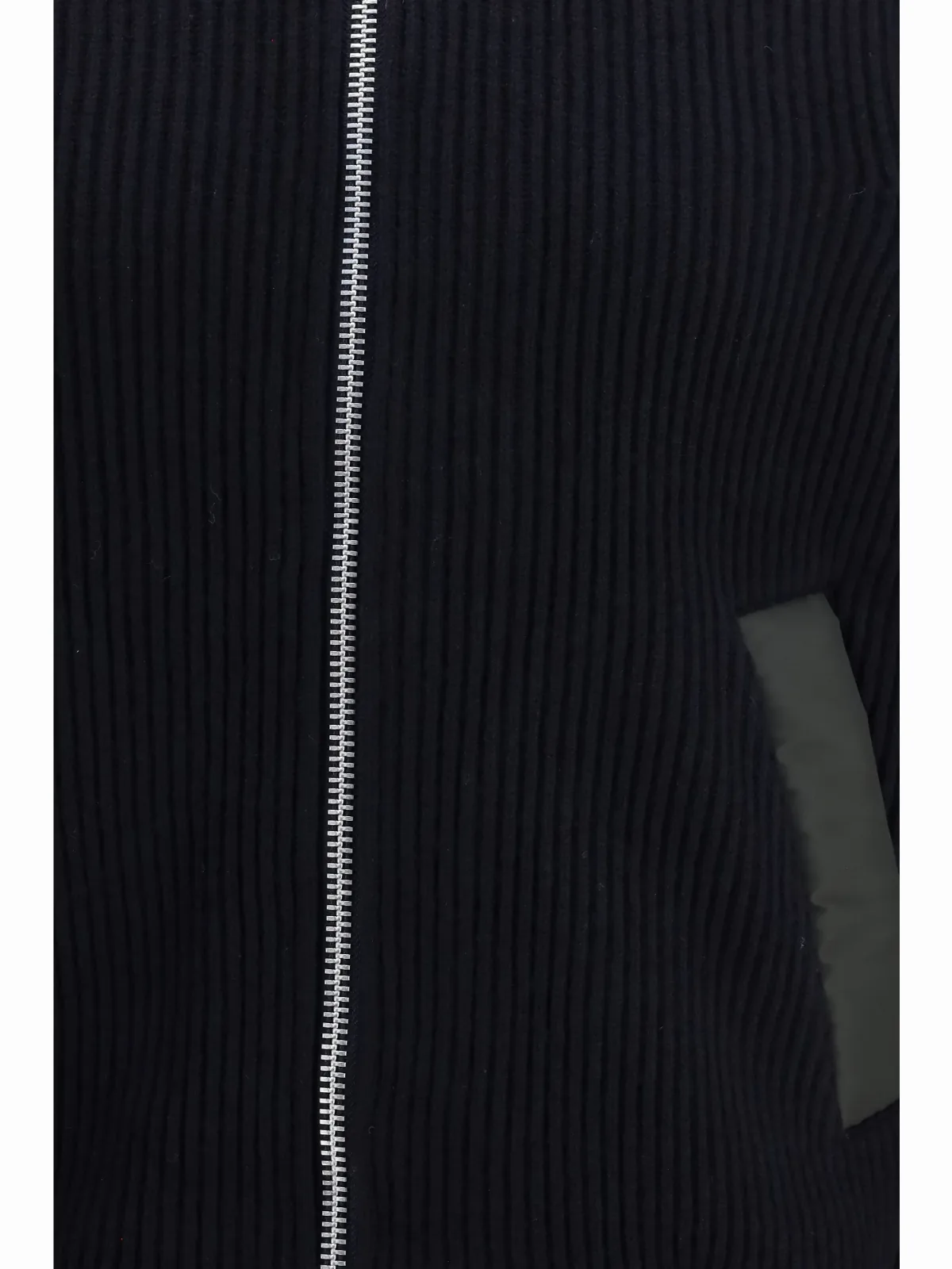 Ribbed Wool with Nylon Details Sweater by Sacai