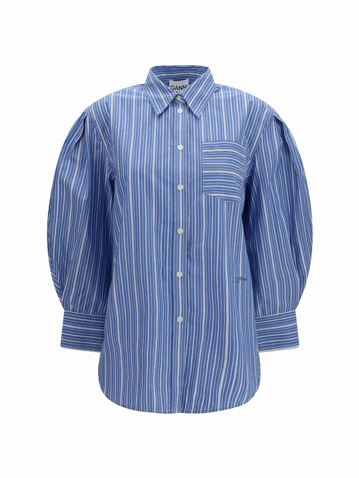 Striped Cotton Shirt by Ganni
