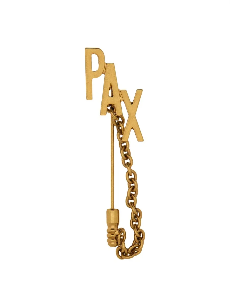 Chain-Link Brass Brooch by Moschino