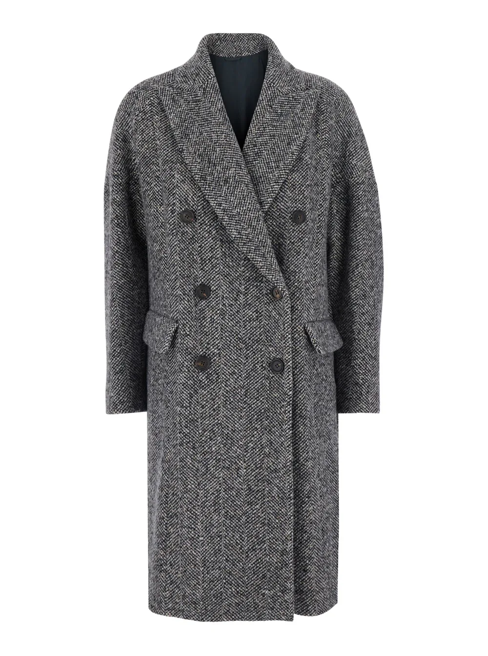 Double-Breasted Virgin Wool Coat by BRUNELLO CUCINELLI