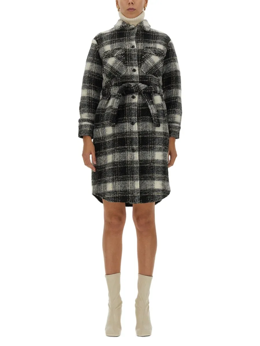 Check Print Wool Coat by Woolrich