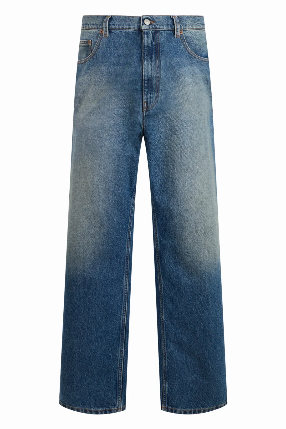 Straight Faded Cotton Jeans