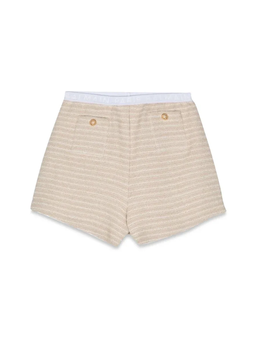 Knit Cotton Shorts by Balmain