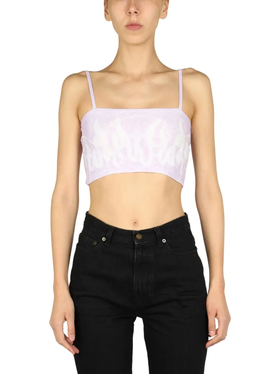 Thin Strap Polyester Cropped Top by Vision Of Super