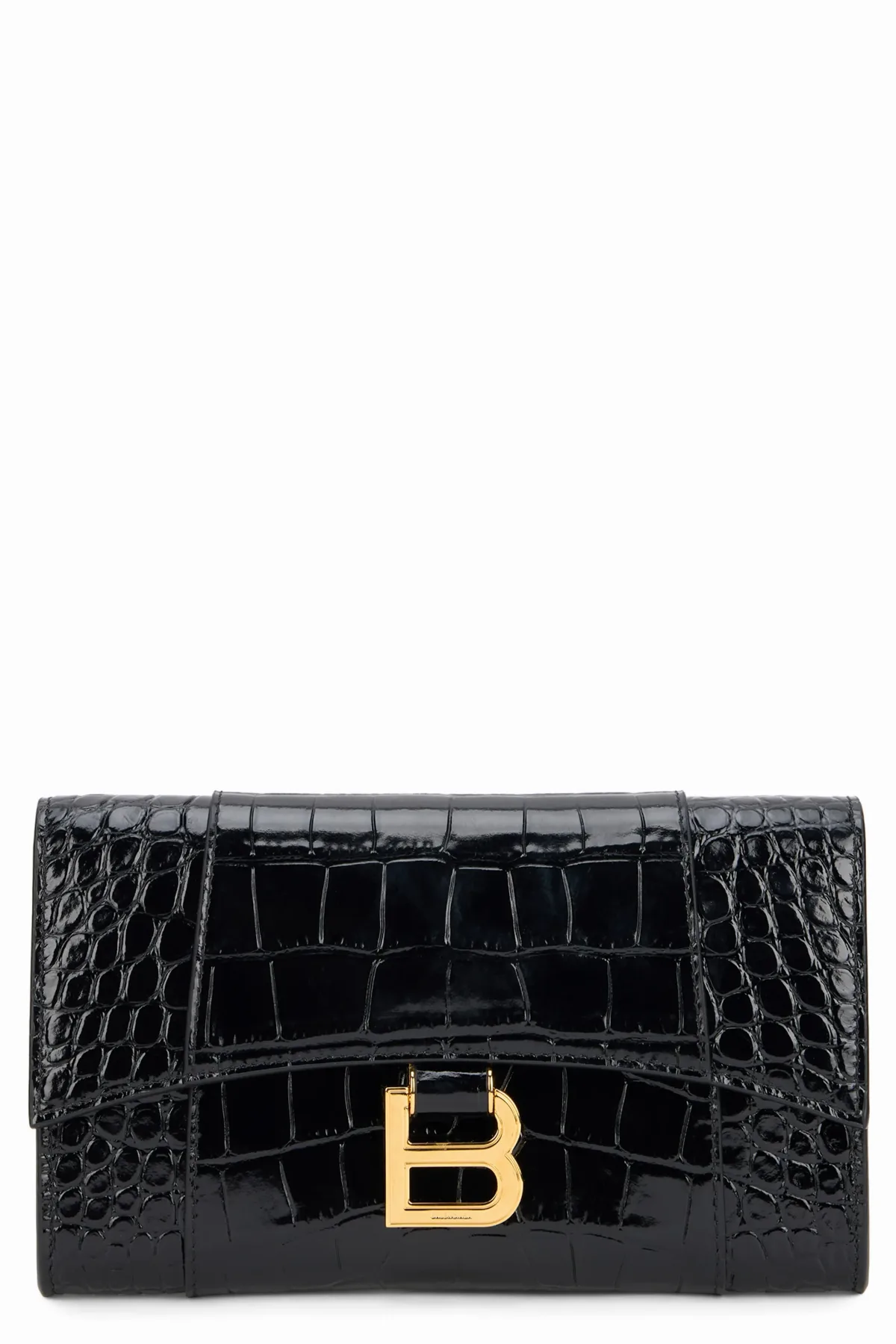 Crocodile-Effect Leather Clutch by Balenciaga