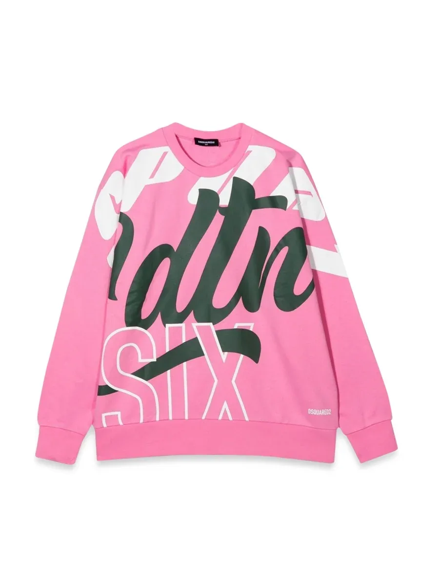 Allover Writing Cotton Sweatshirt by Dsquared2