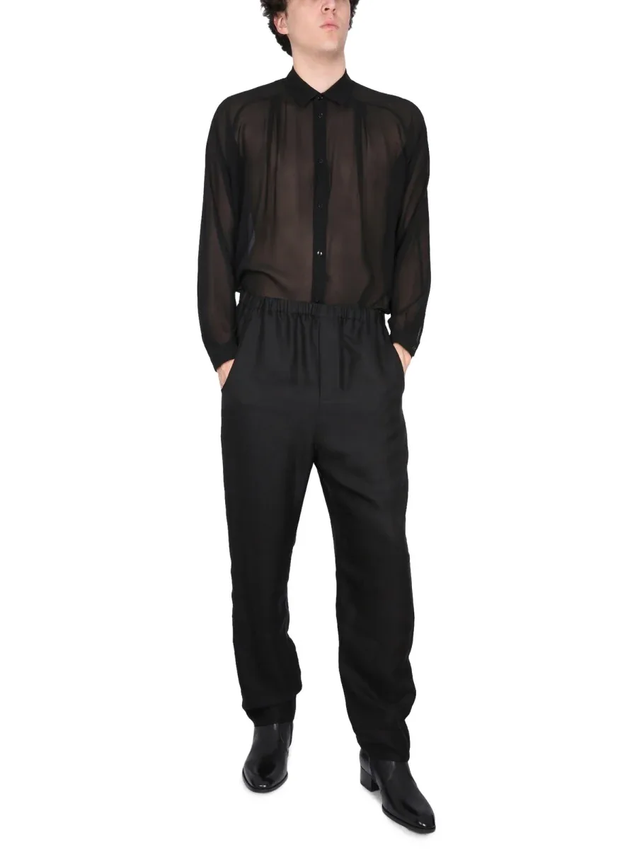 High-Waist Viscose Trousers by Saint Laurent