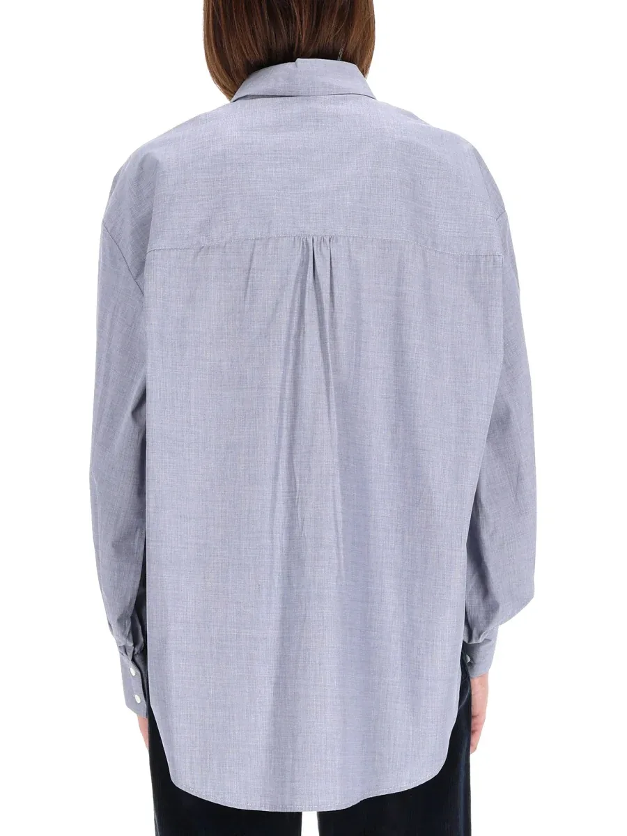 High Collar Cotton Shirt by Aspesi