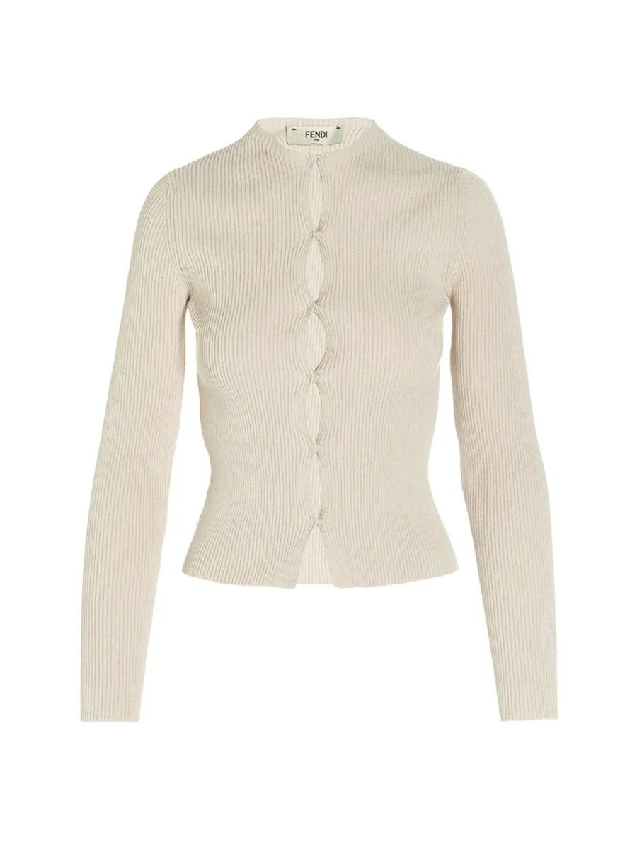 Cotton Blend Cardigan by Fendi