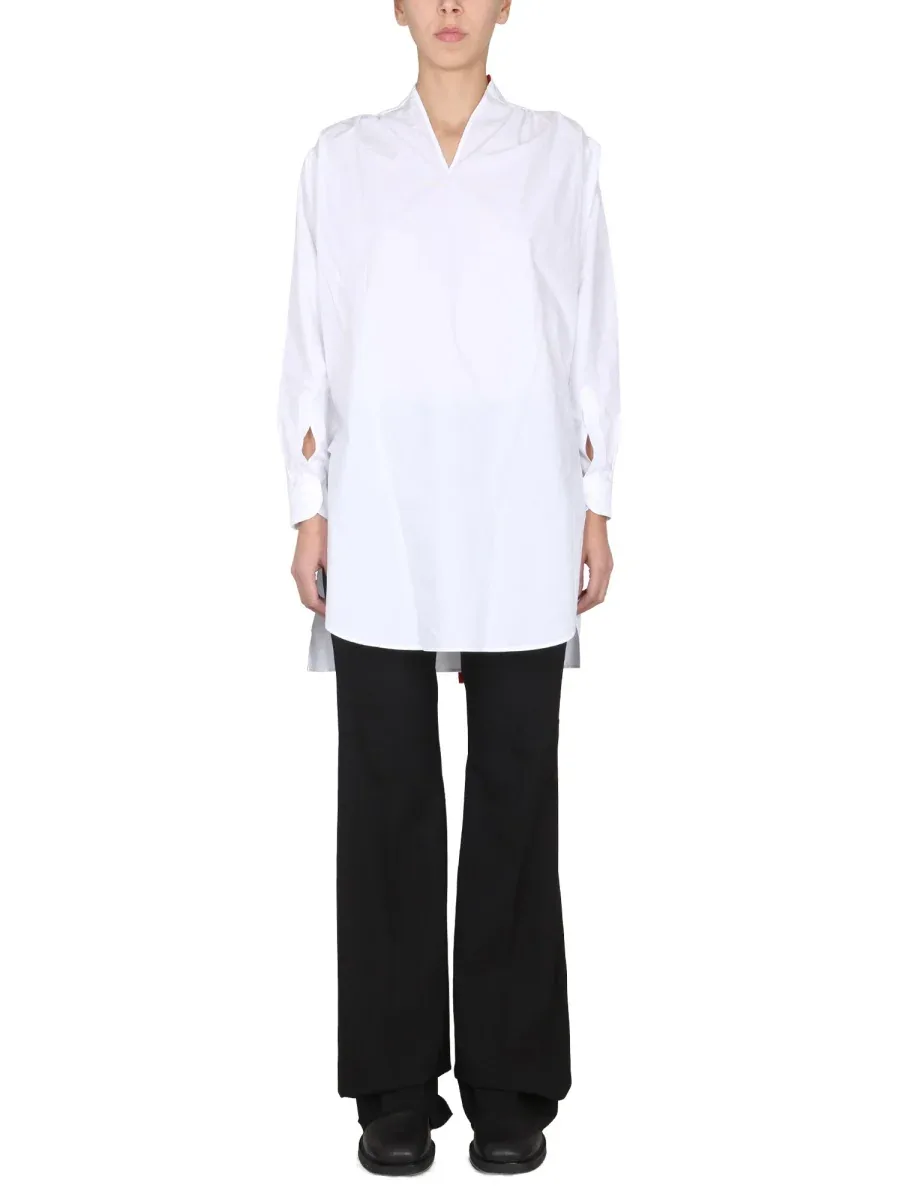 V-Neck Cotton Shirt by Raf Simons