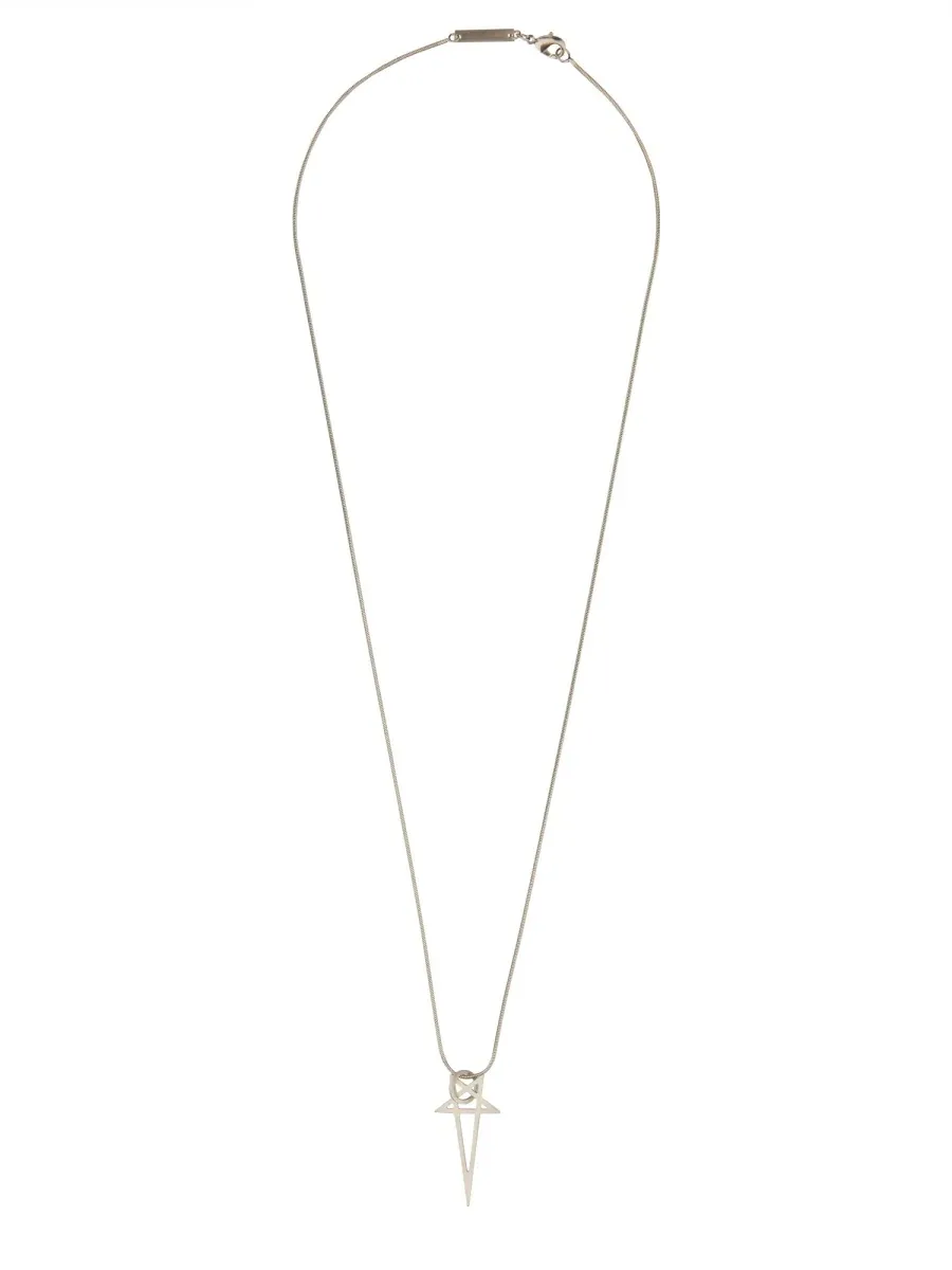 Pentagram Charm Necklace by Rick Owens