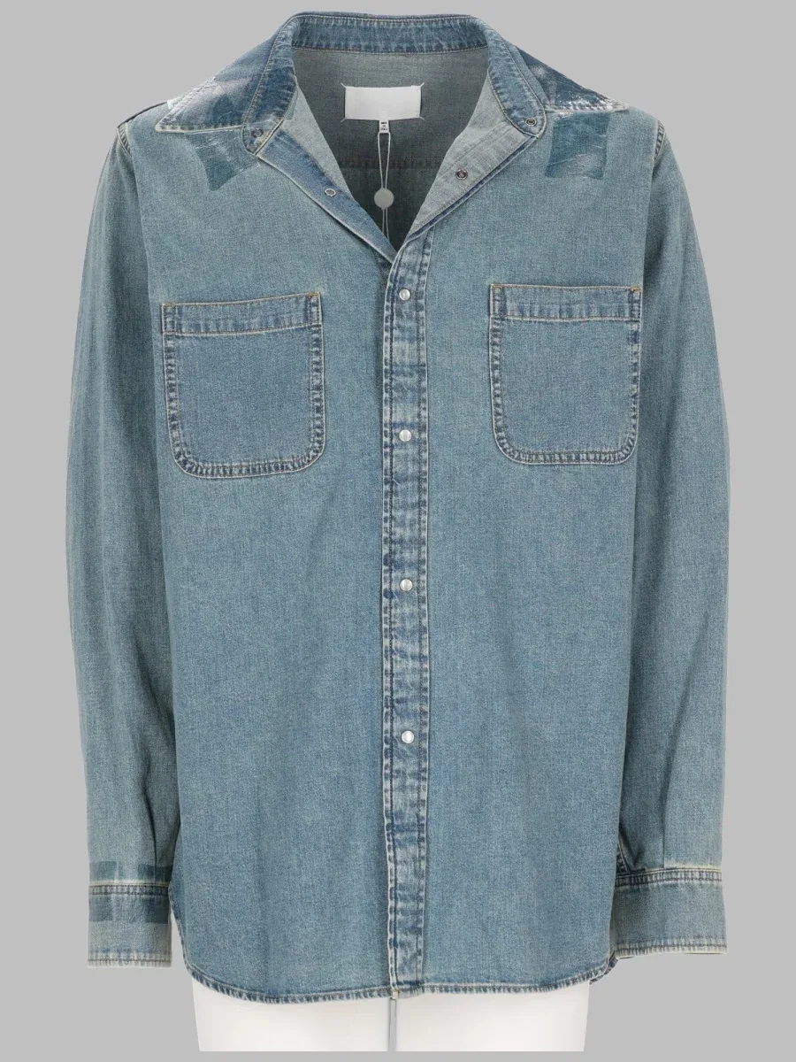 Taped Denim Cotton Shirt by Maison Margiela