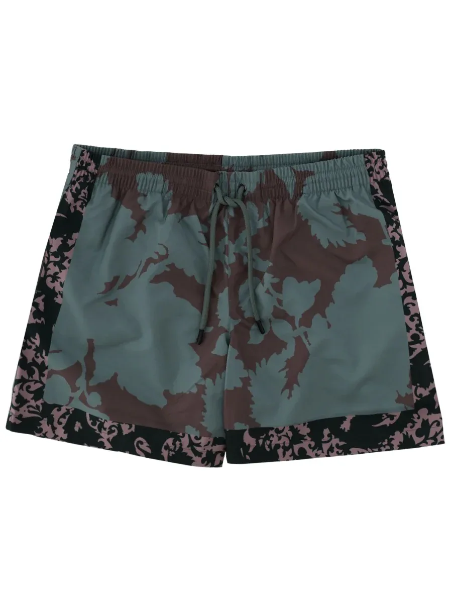 Floral Print Polyamide Swim Shorts by Dries Van Noten
