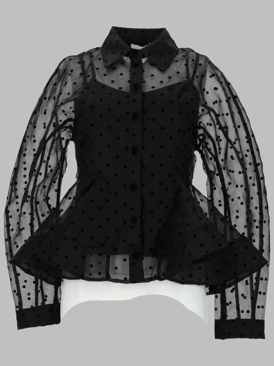 Peplum Organza Shirt by Ganni