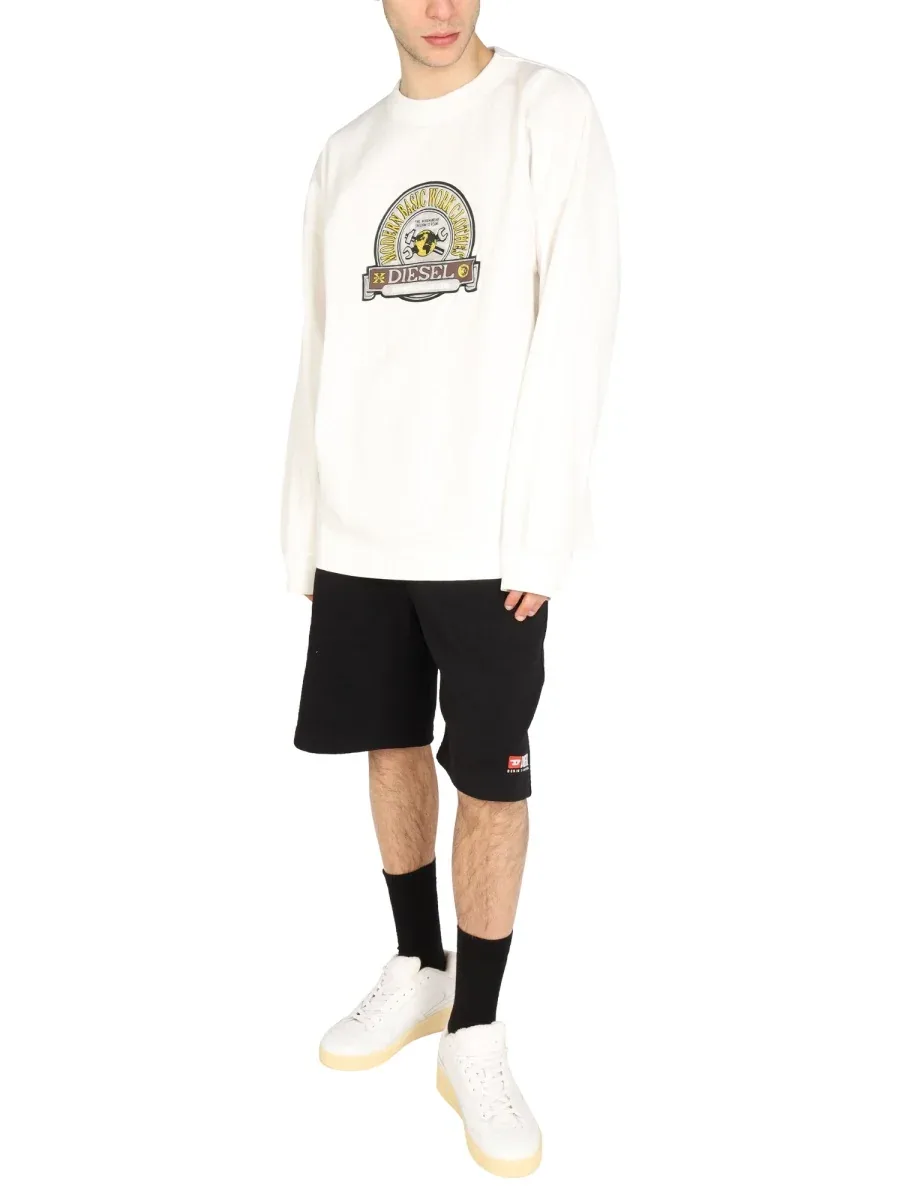 Logo Patch Cotton Sweatshirt by Diesel
