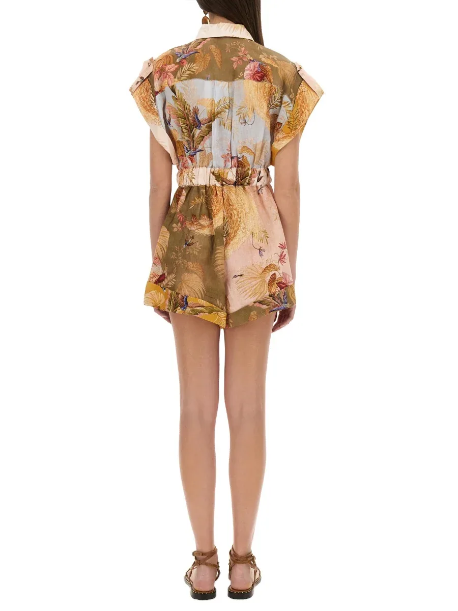 Linen Overalls with Ascension Lapels Dress by Zimmermann