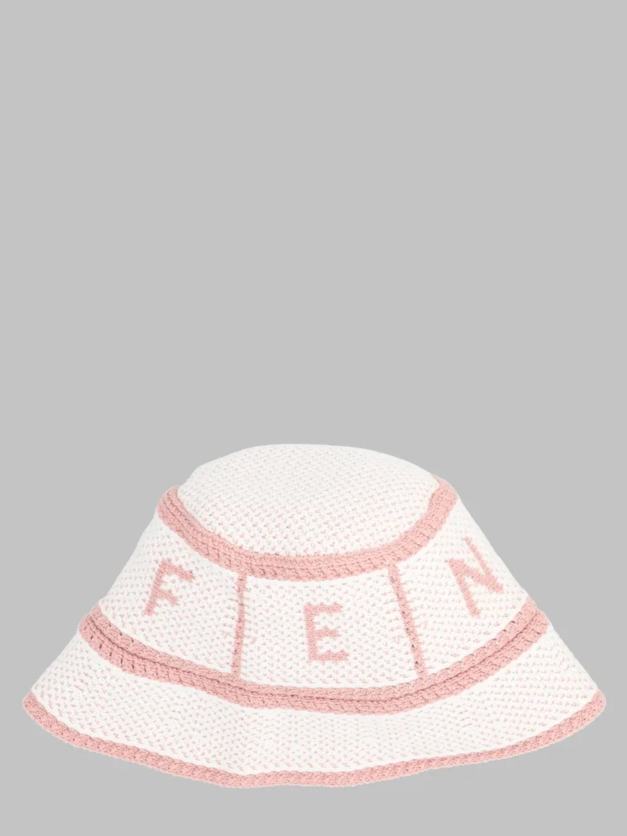 Crochet Cotton-Blend Bucket Hat by Fendi