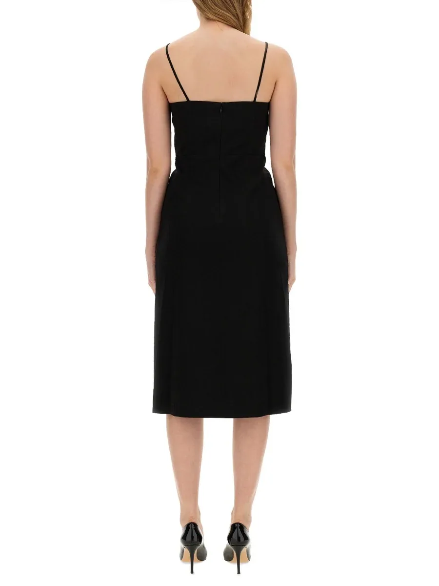 Linen-Blend Midi Dress by Theory