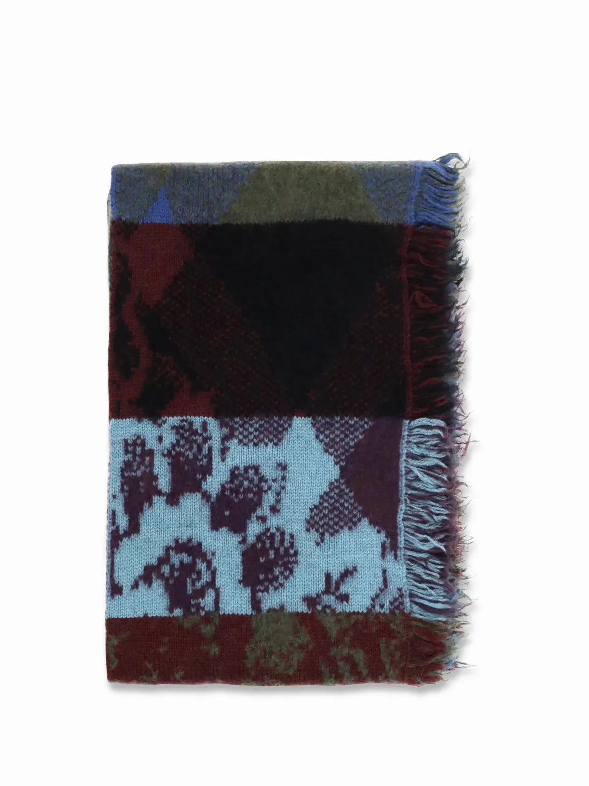 Mixed Print Fringed Scarf by Dries Van Noten