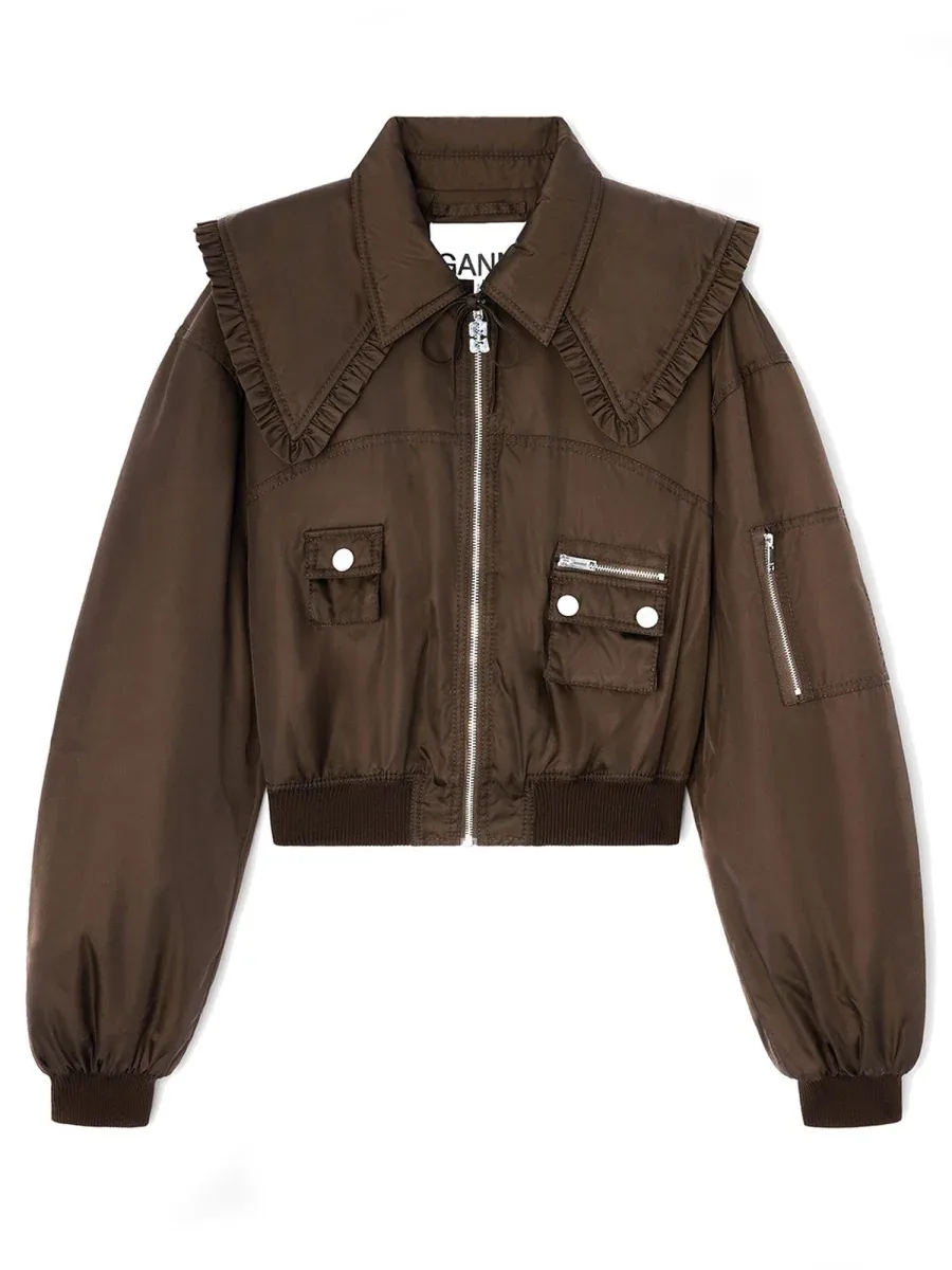 Removable Collar Bomber Jacket by Ganni