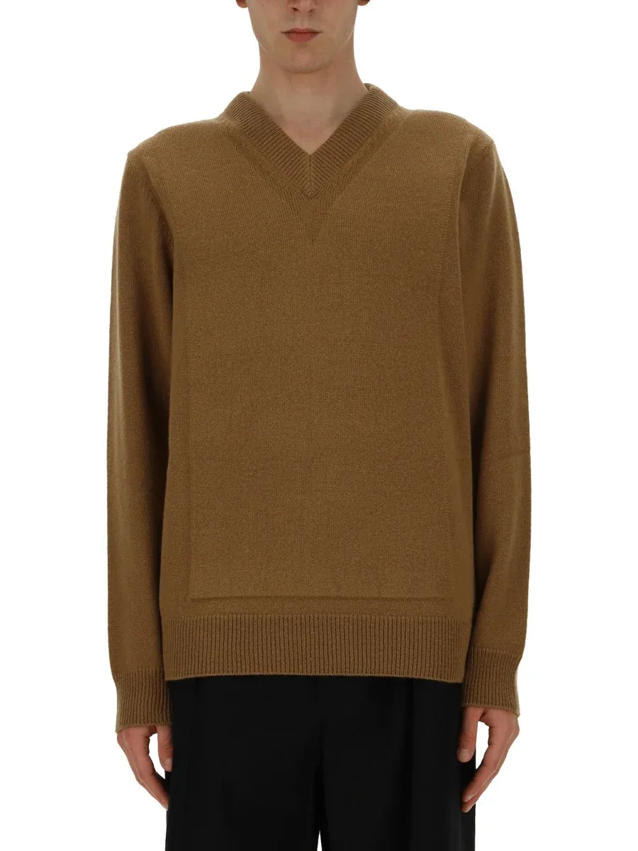 Wool-Blend V-Neck Sweater