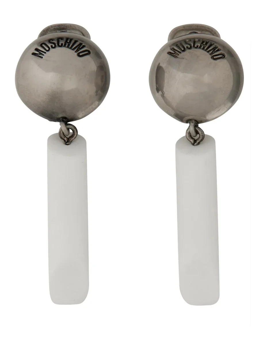Logo Earrings by Moschino
