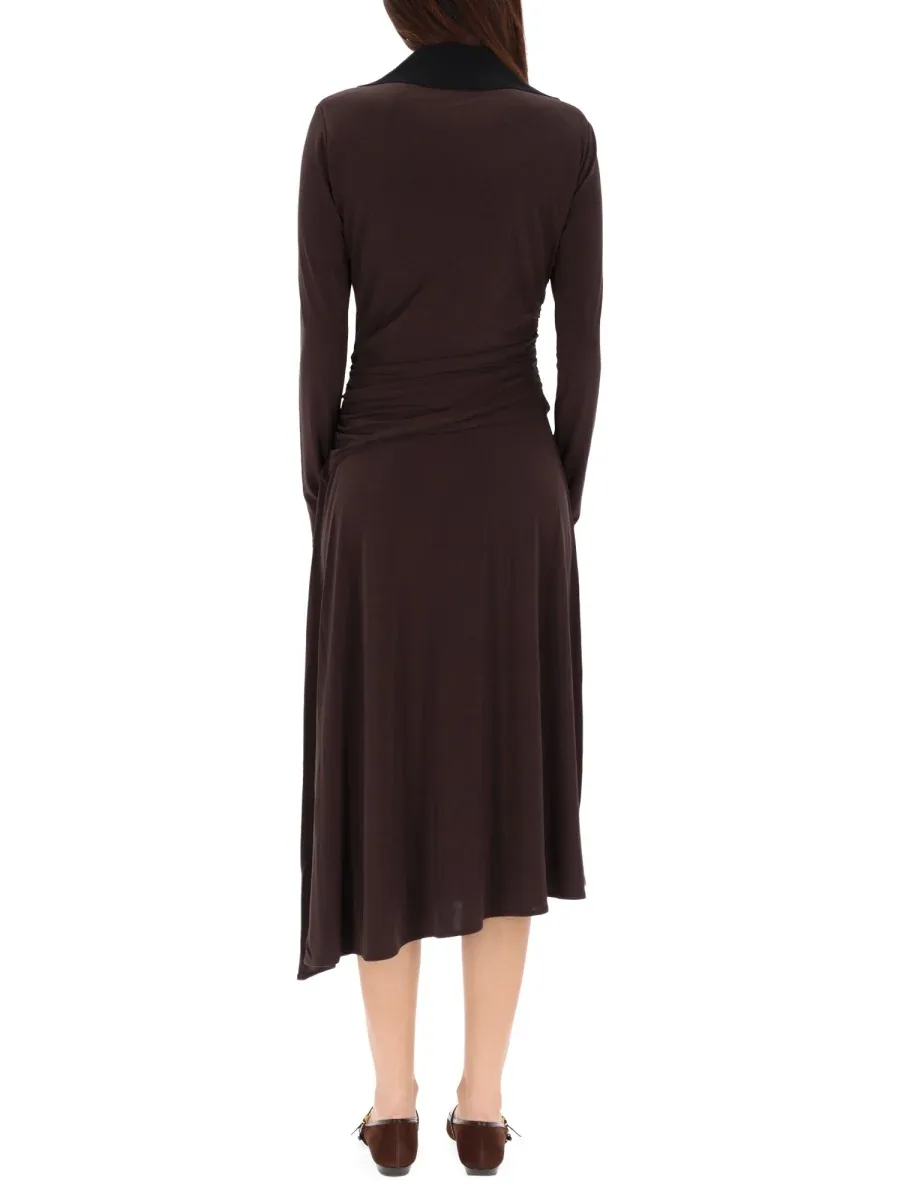 Asymmetrical Viscose Midi Dress by TORY BURCH