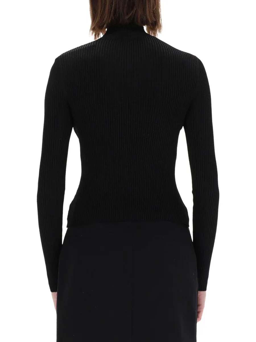 Ribbed with Buckle Detail Blouse by Versace Jeans Couture