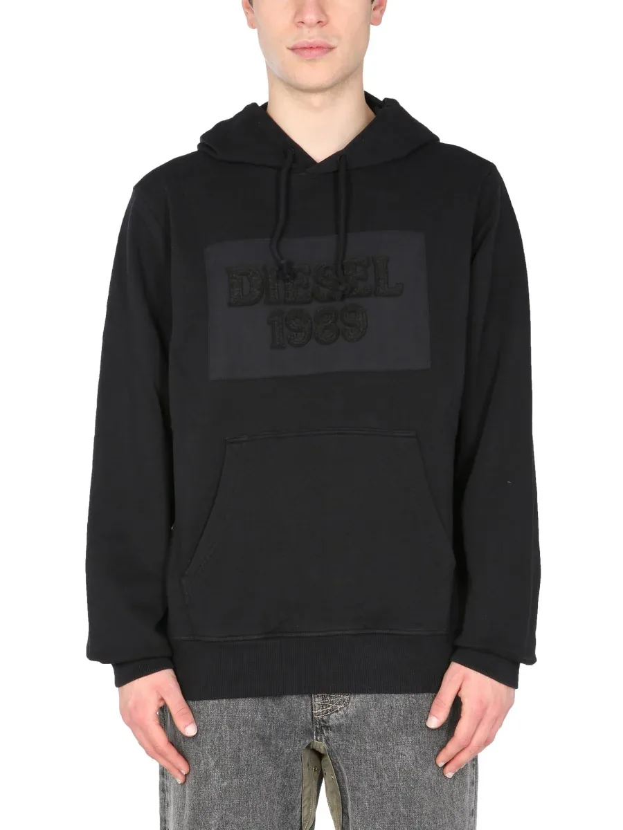 Cotton Drawstring Hoodie by Diesel