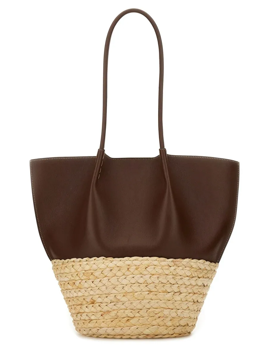 Calfskin and Raffia Shoulder Bag by TOD'S