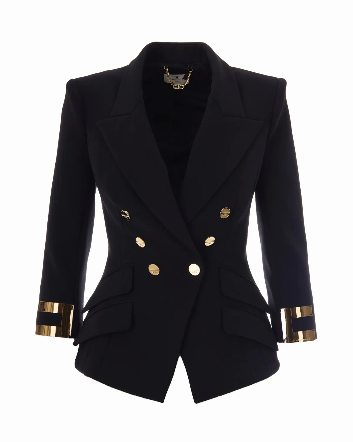 Logo-Embellished Double-Breasted Blazer by Elisabetta Franchi