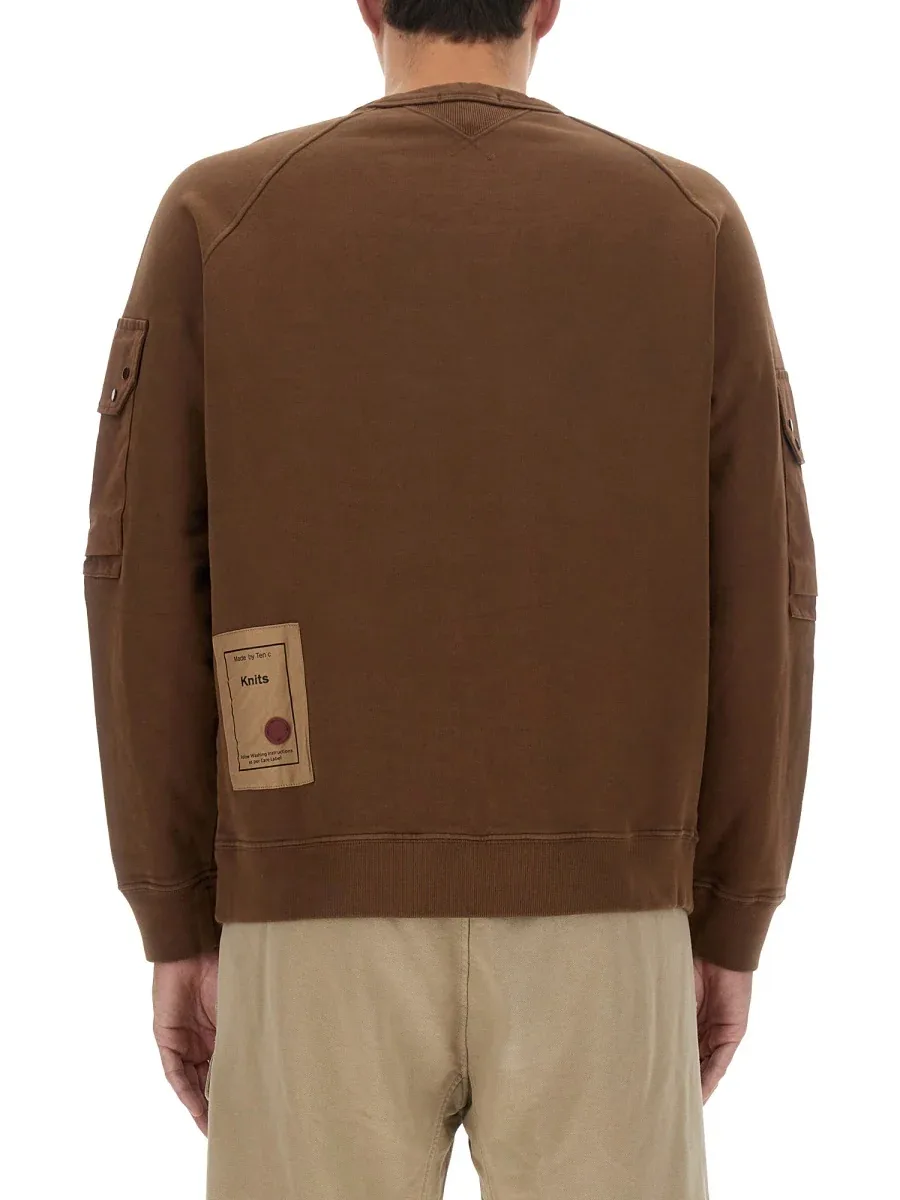 Logo-Embroidered Cotton Sweatshirt by Ten C