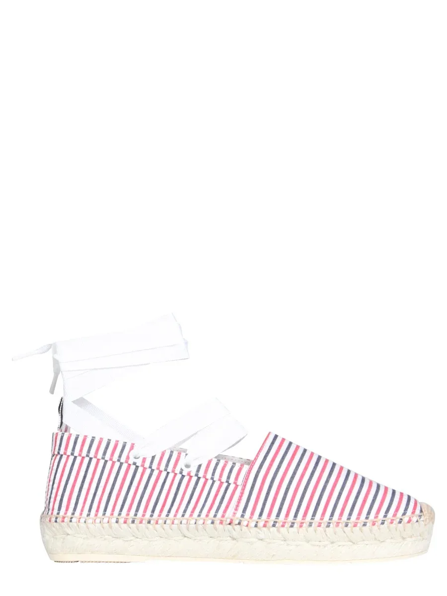 Seersucker Cotton Espadrille Sandal by Thom Browne