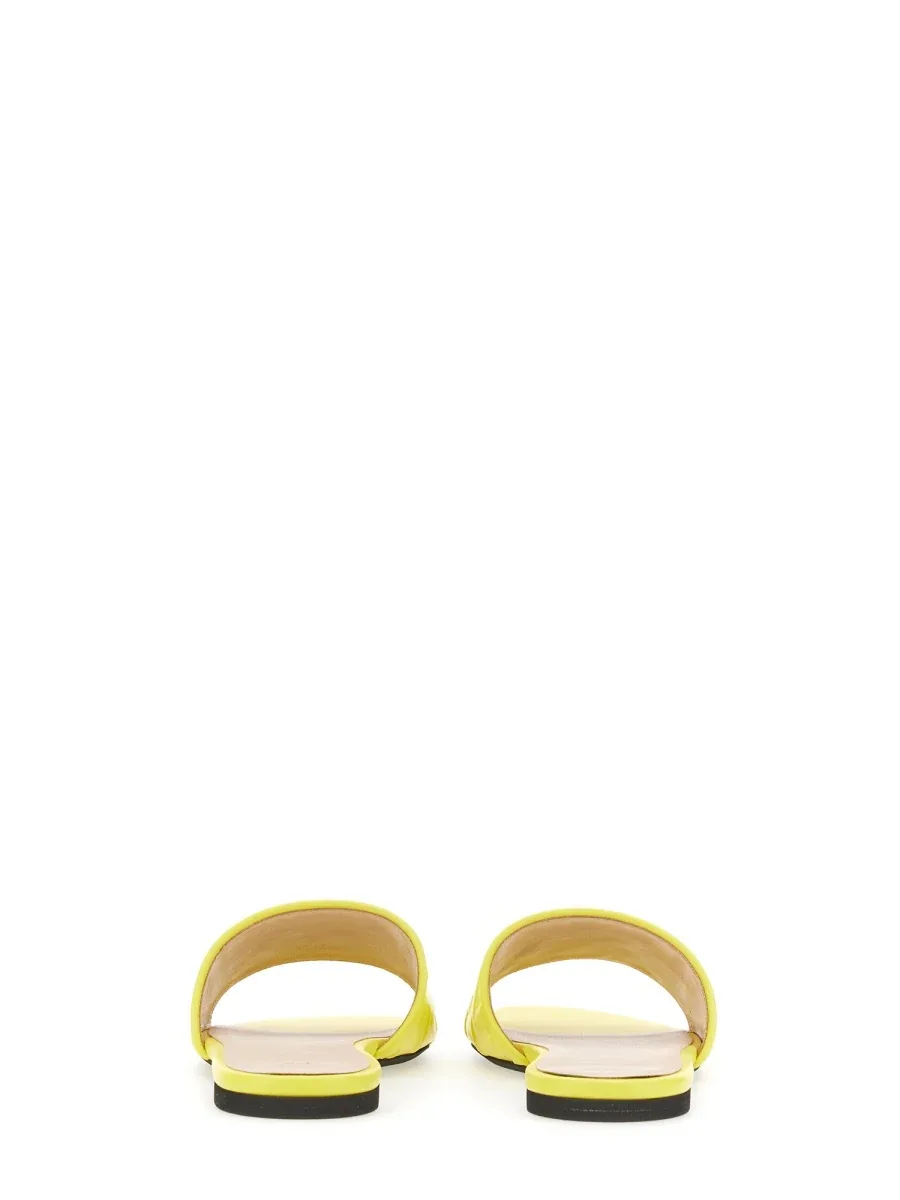 Logo-Embroidered Lambskin Slide Sandal by Nº21