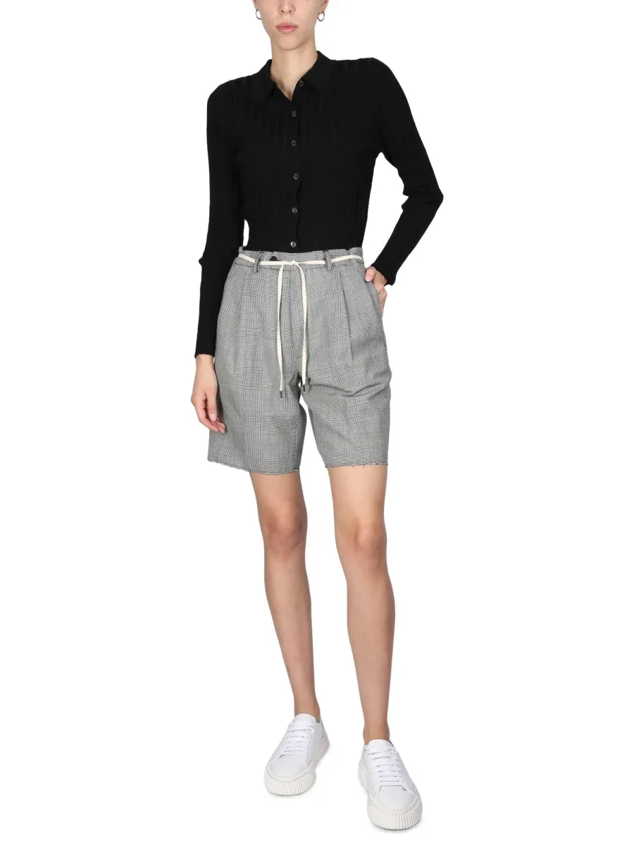 Stretch Flannel Virgin Wool Bermuda Shorts by Aspesi