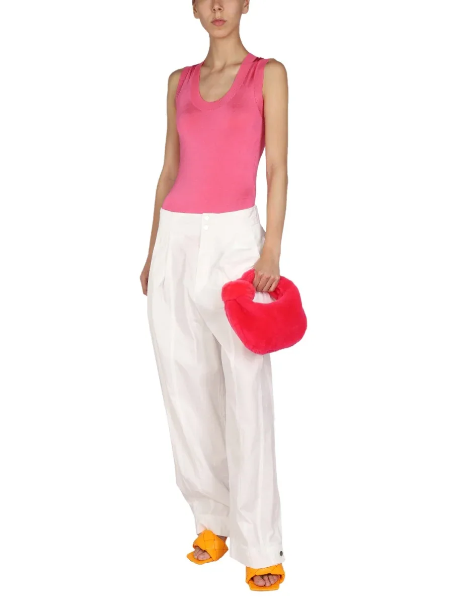 Wide-Leg Cotton Blend Trousers by Bottega Veneta
