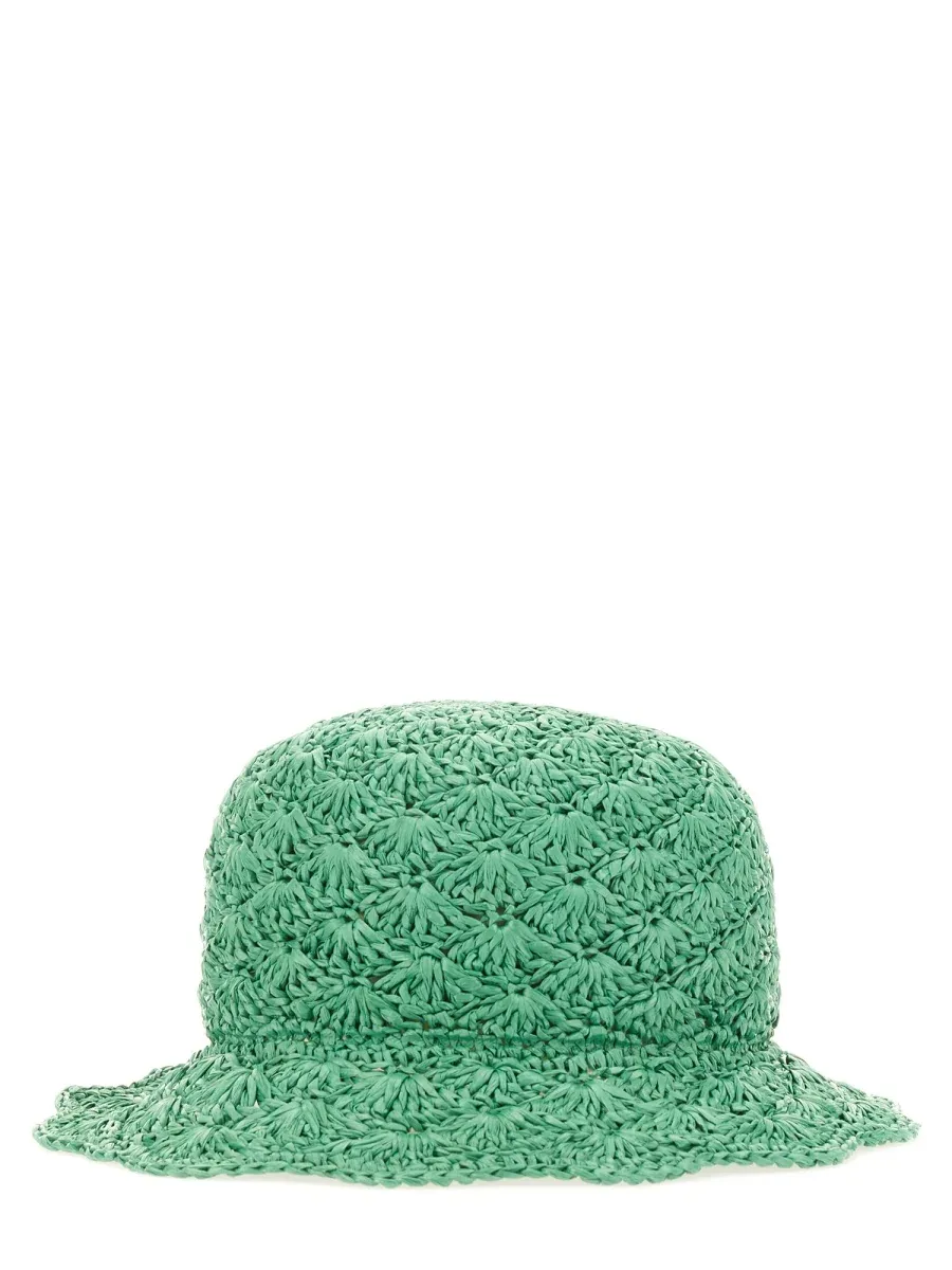 Raffia Viscose Bucket Hat by Red Valentino