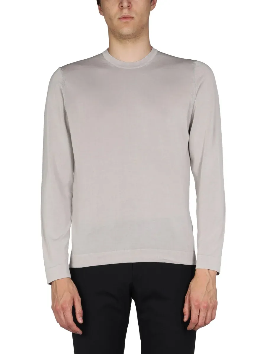 Cotton Crew Neck Sweater by Drumohr