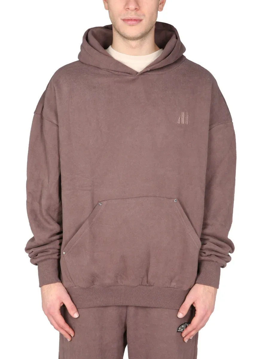 Embroidered Logo Hooded Sweatshirt by Mouty