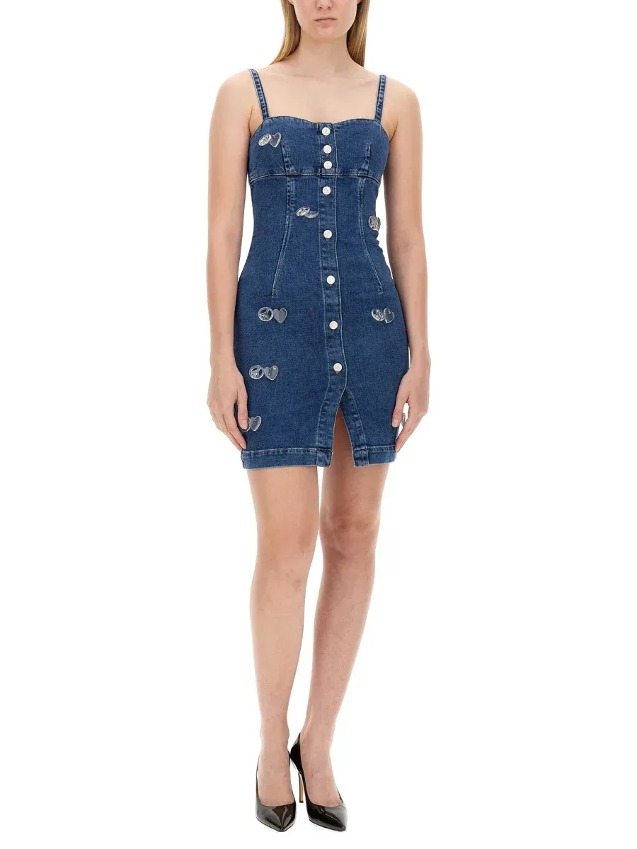 Denim Cotton Dress by Moschino