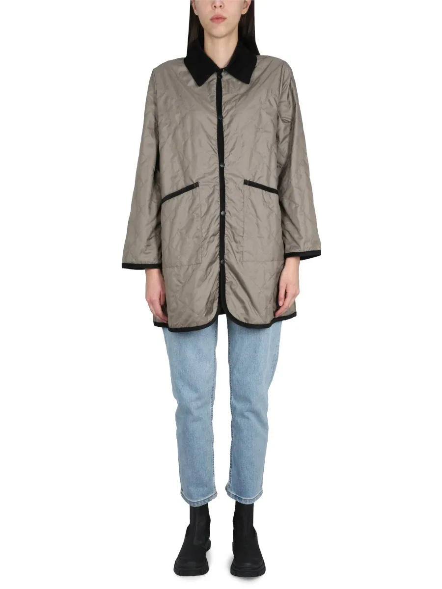 Nylon with Velvet Contrast Collar Jacket by Lavenham