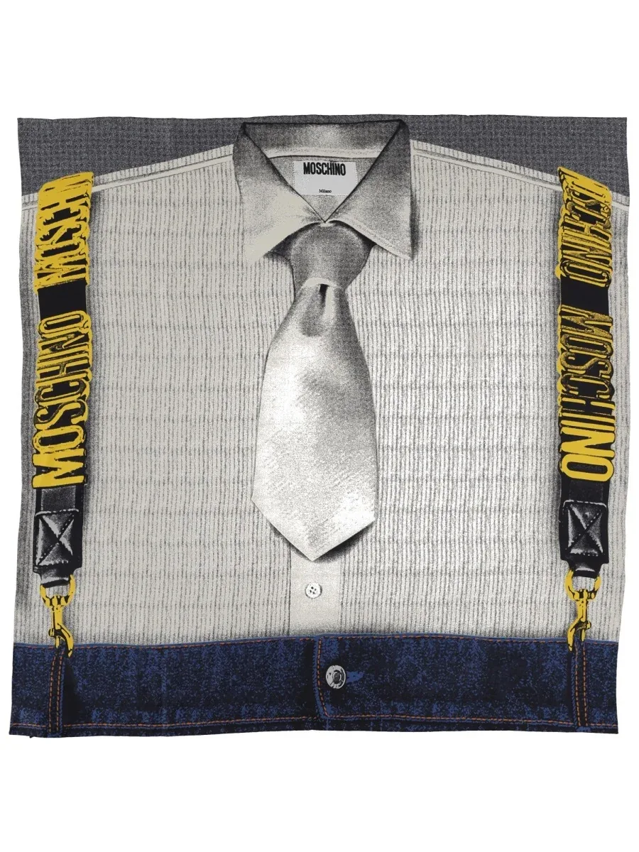 Printed Silk Scarf by Moschino