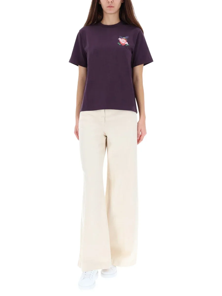 Organic Cotton with Floral Print T-Shirt by Casablanca