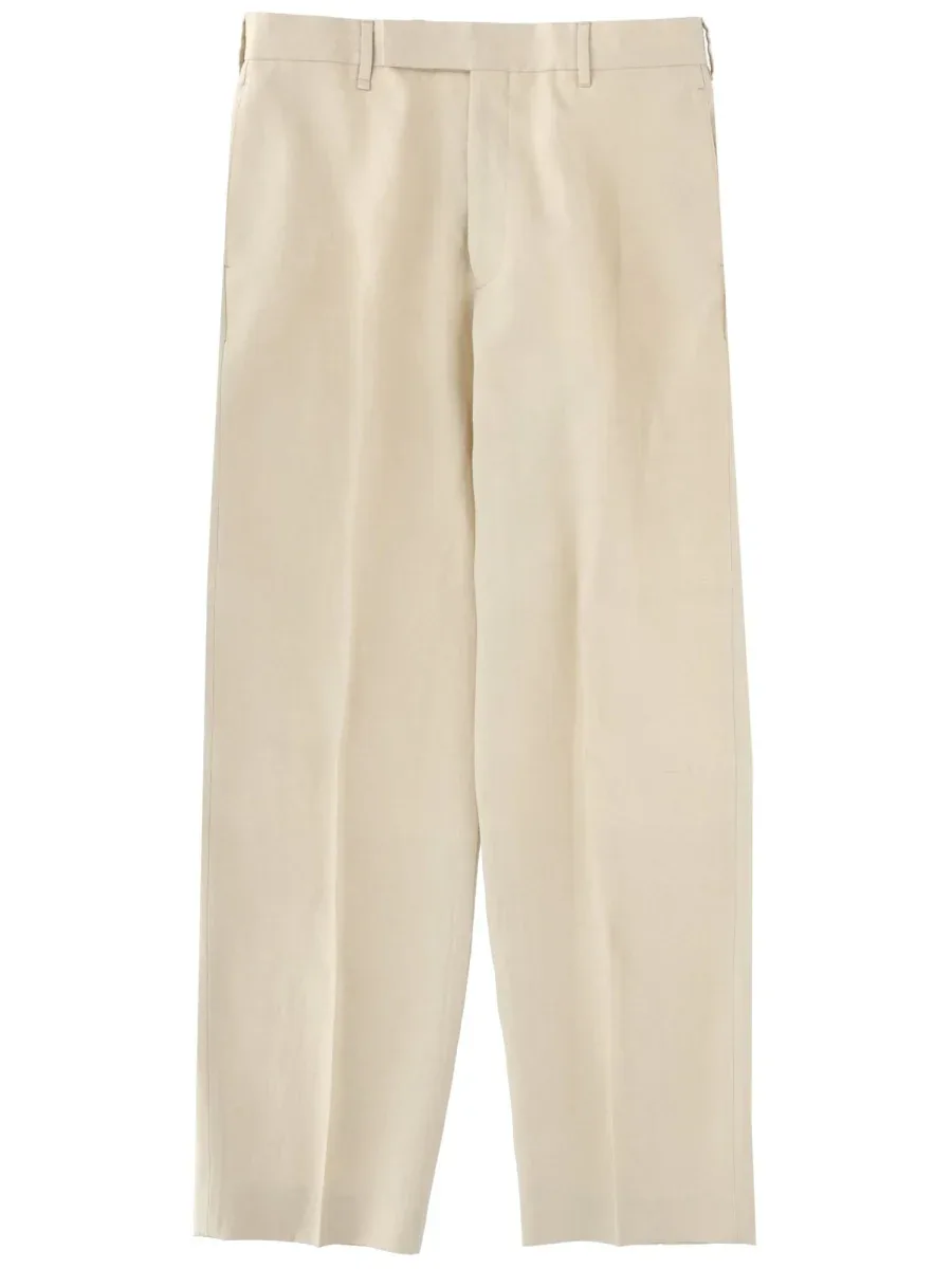 Tailored Pleated Linen Trousers by Paul Smith