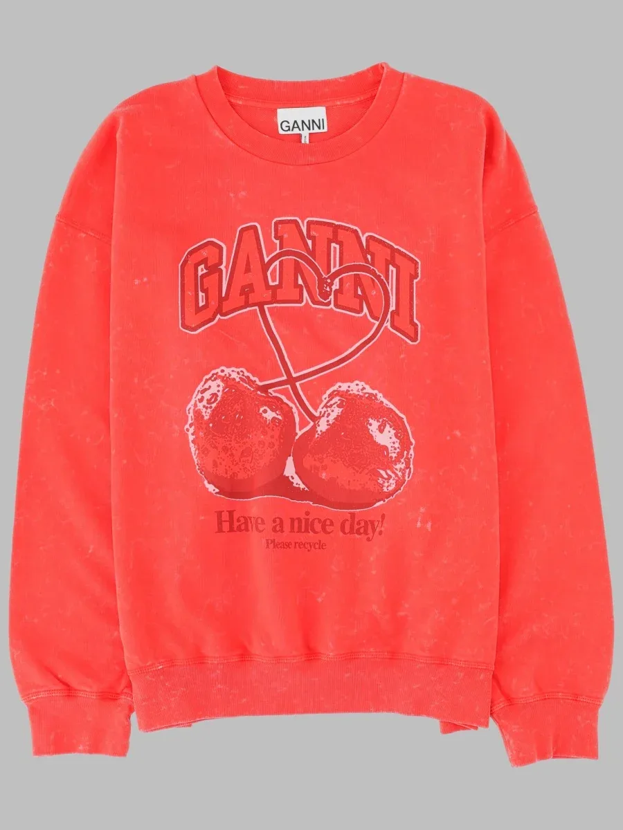 Cherry Print Sweatshirt by Ganni
